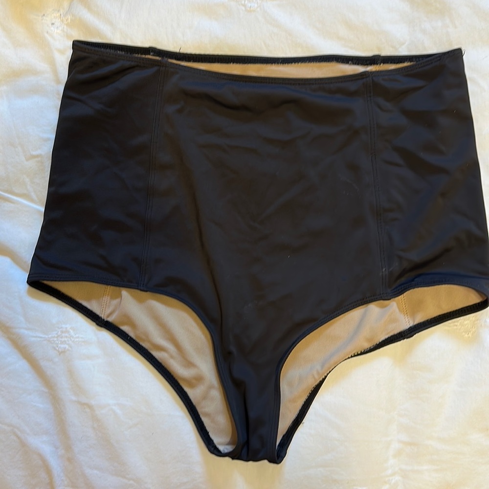 Kortni Jeane Black High Rise Swim Bottoms